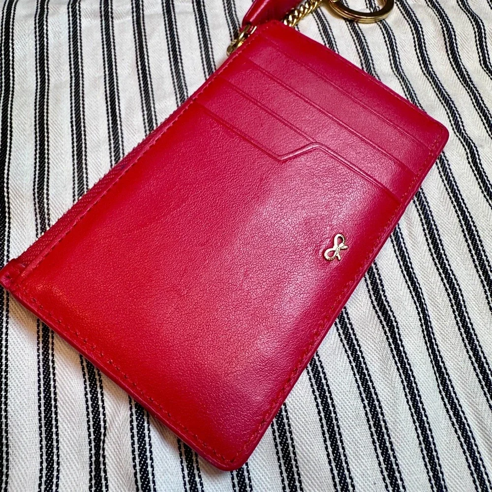 ANYA HINDMARCH Red Chubby Heart Zip Card Holder ❤️
